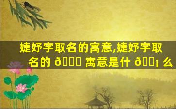 婕妤字取名的寓意,婕妤字取名的 🐎 寓意是什 🐡 么